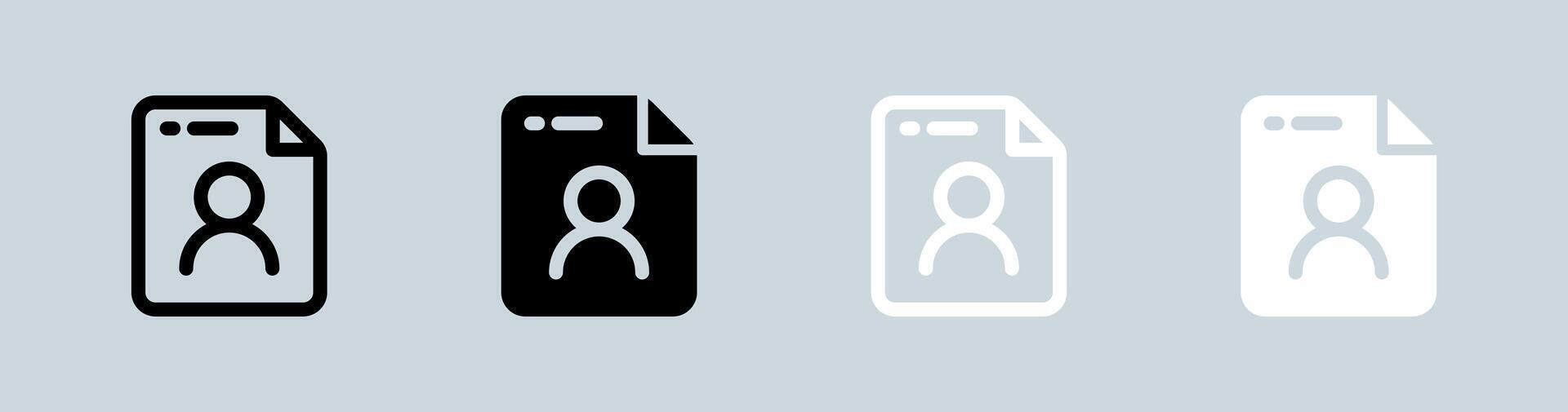 personal datos icono conjunto en negro y blanco. intimidad señales vector ilustración.