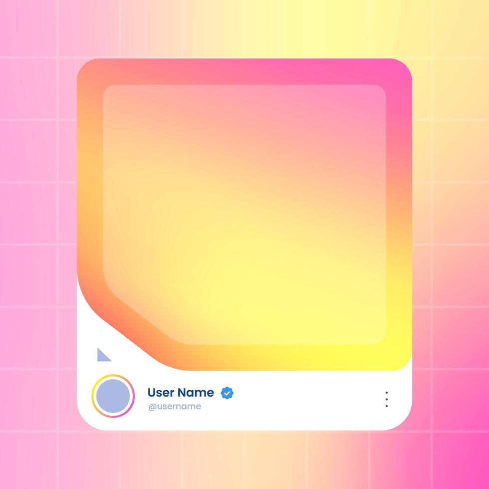 Social media frame isolated template. Colorful social media interface. vector