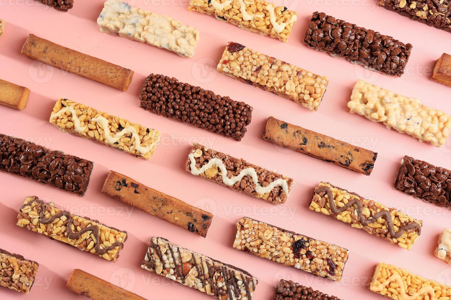 Various Healthy Cereal Granola Energy Bar photo