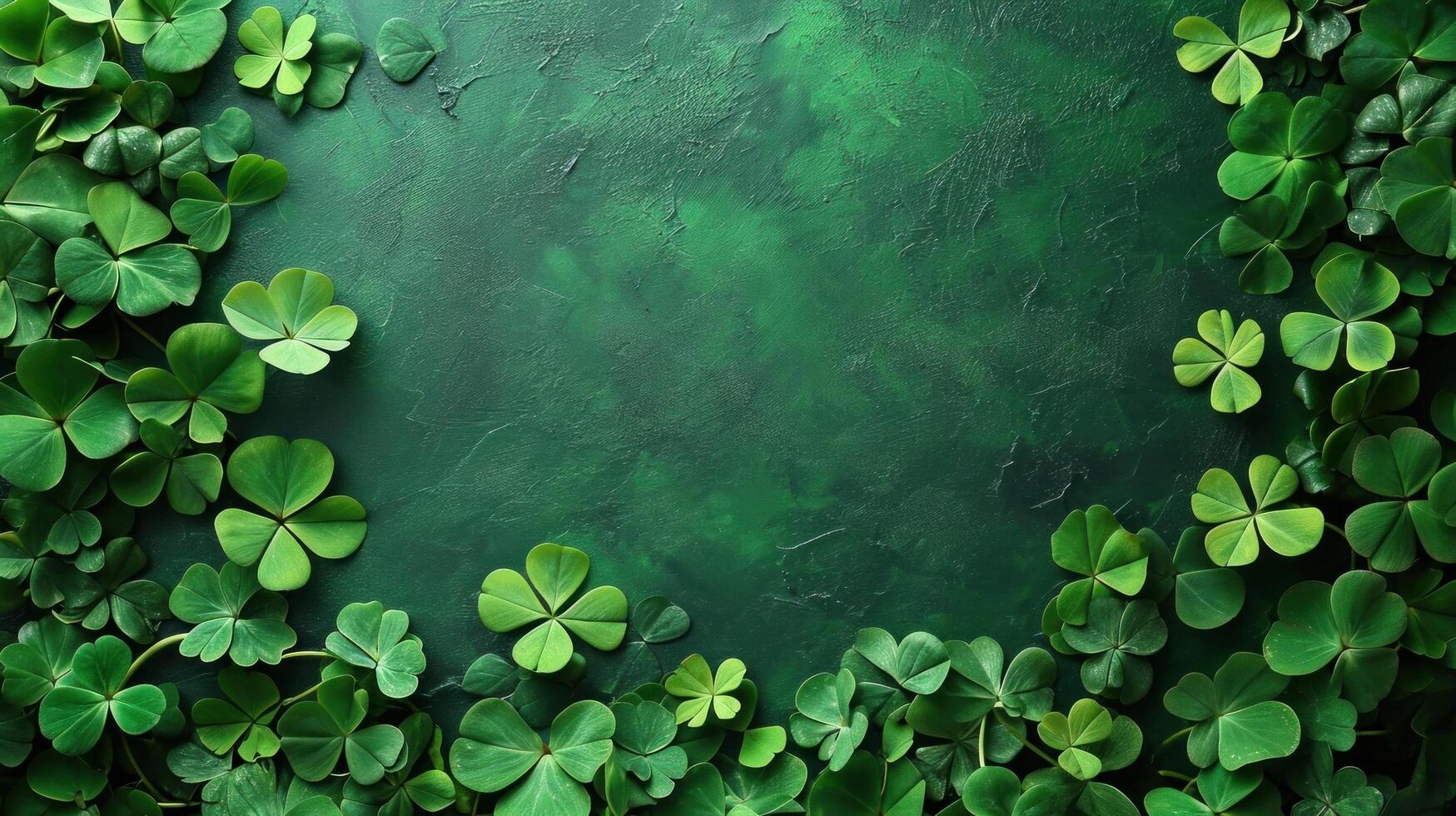 AI generated beautiful St. Partick's Day holiday background with copy space photo