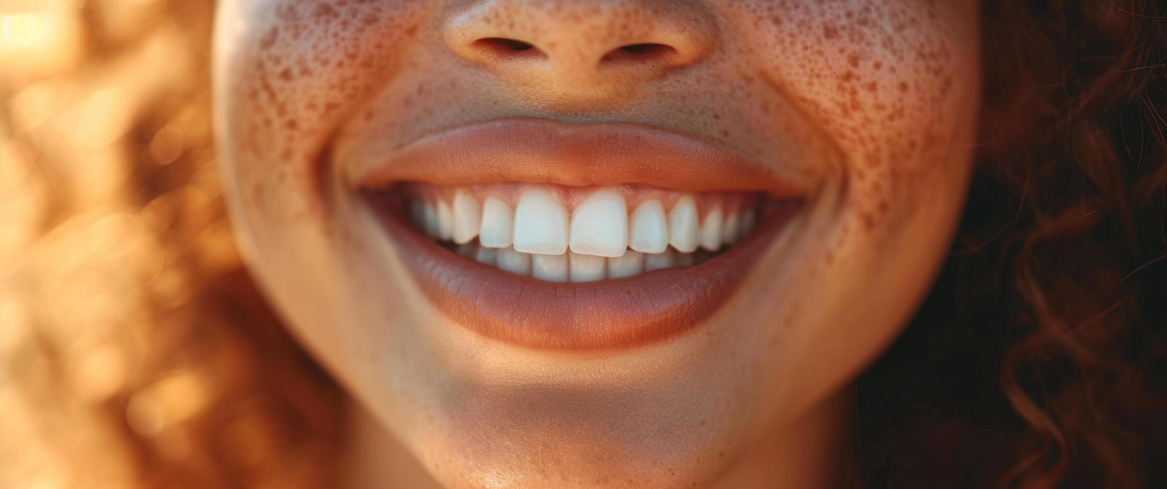 ai generado un cerca arriba foto de alguien sonriente y sonriente