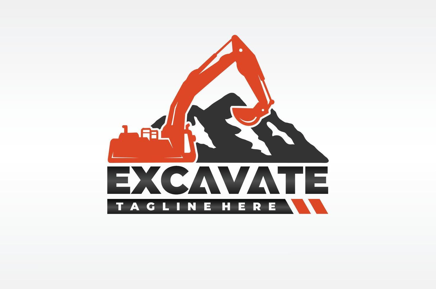 montaña excavador logo vector