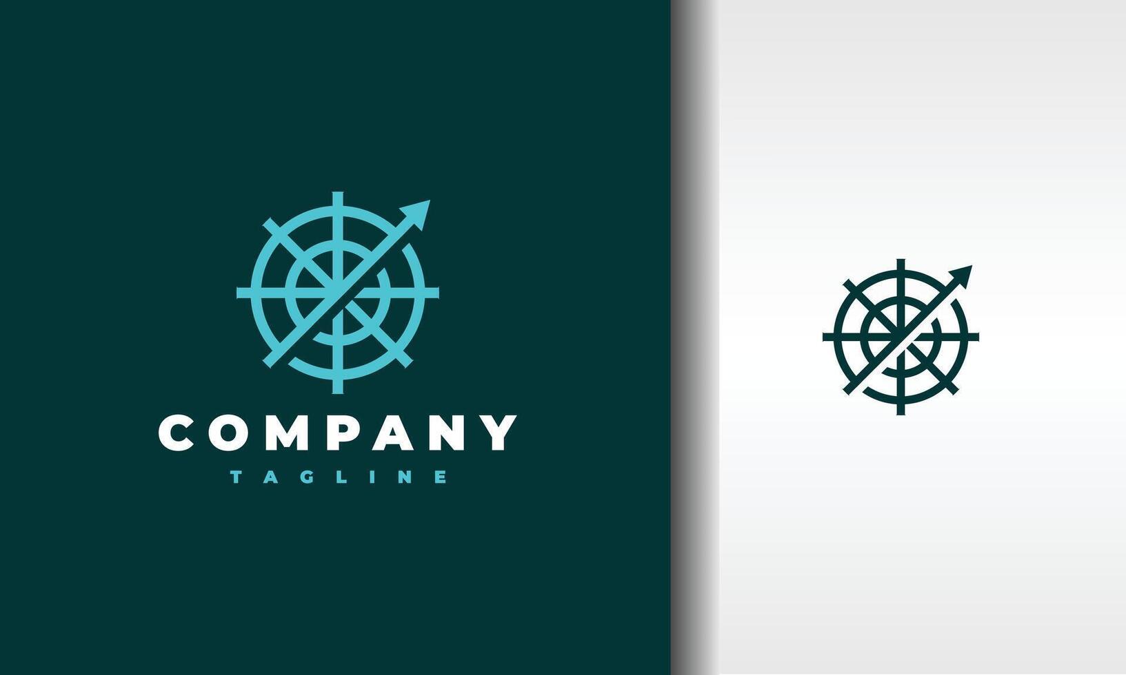 ship steering up logo vector