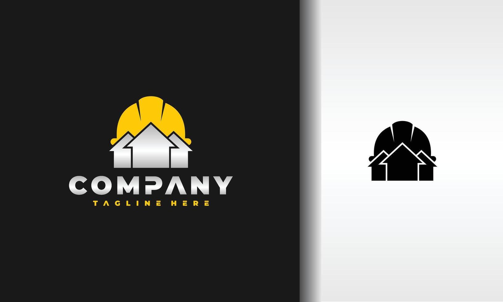 hogar construcción casco logo vector