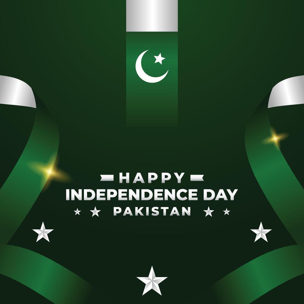 Pakistán independencia día vector diseño modelo
