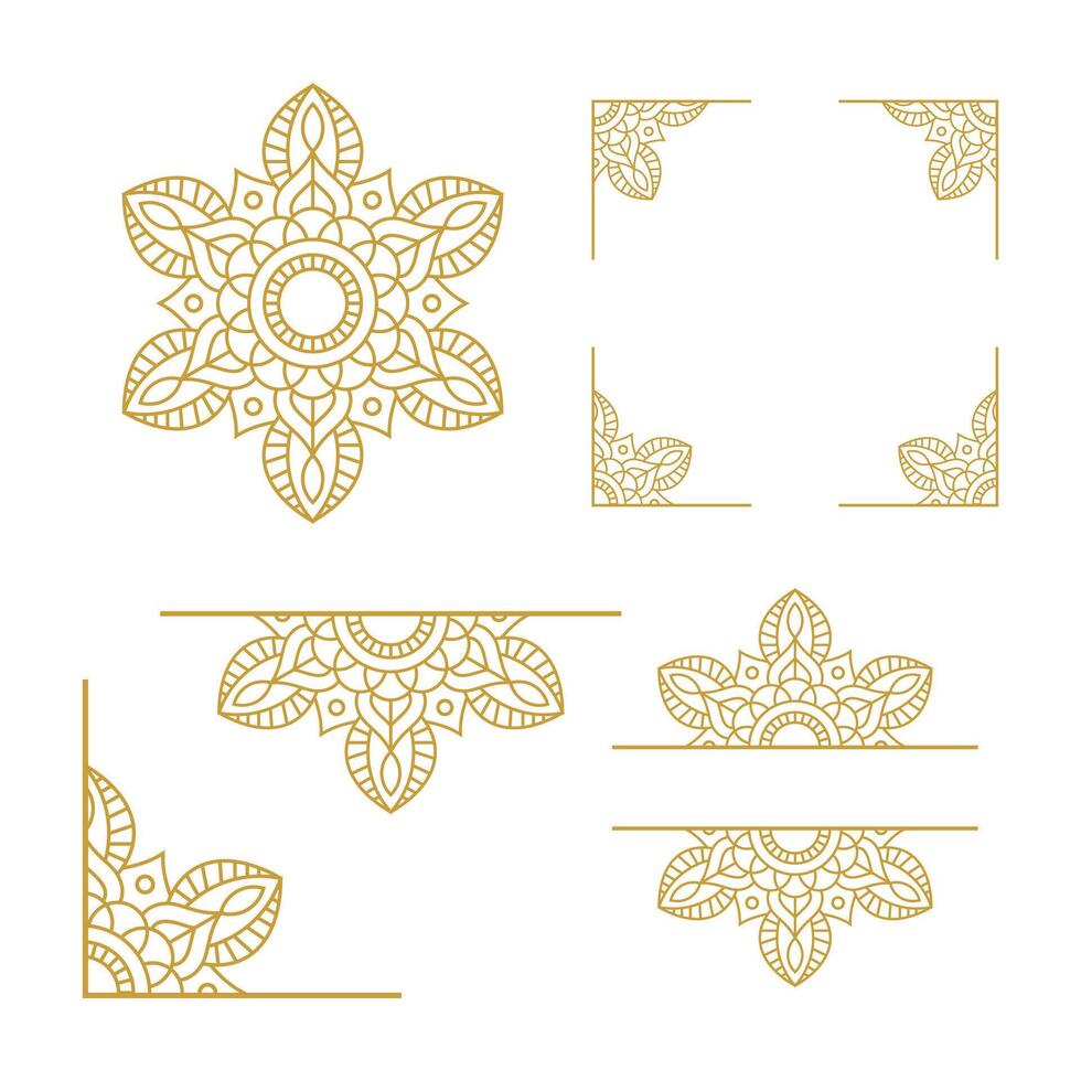 Mandala Wedding Ornament Gold Vector Design