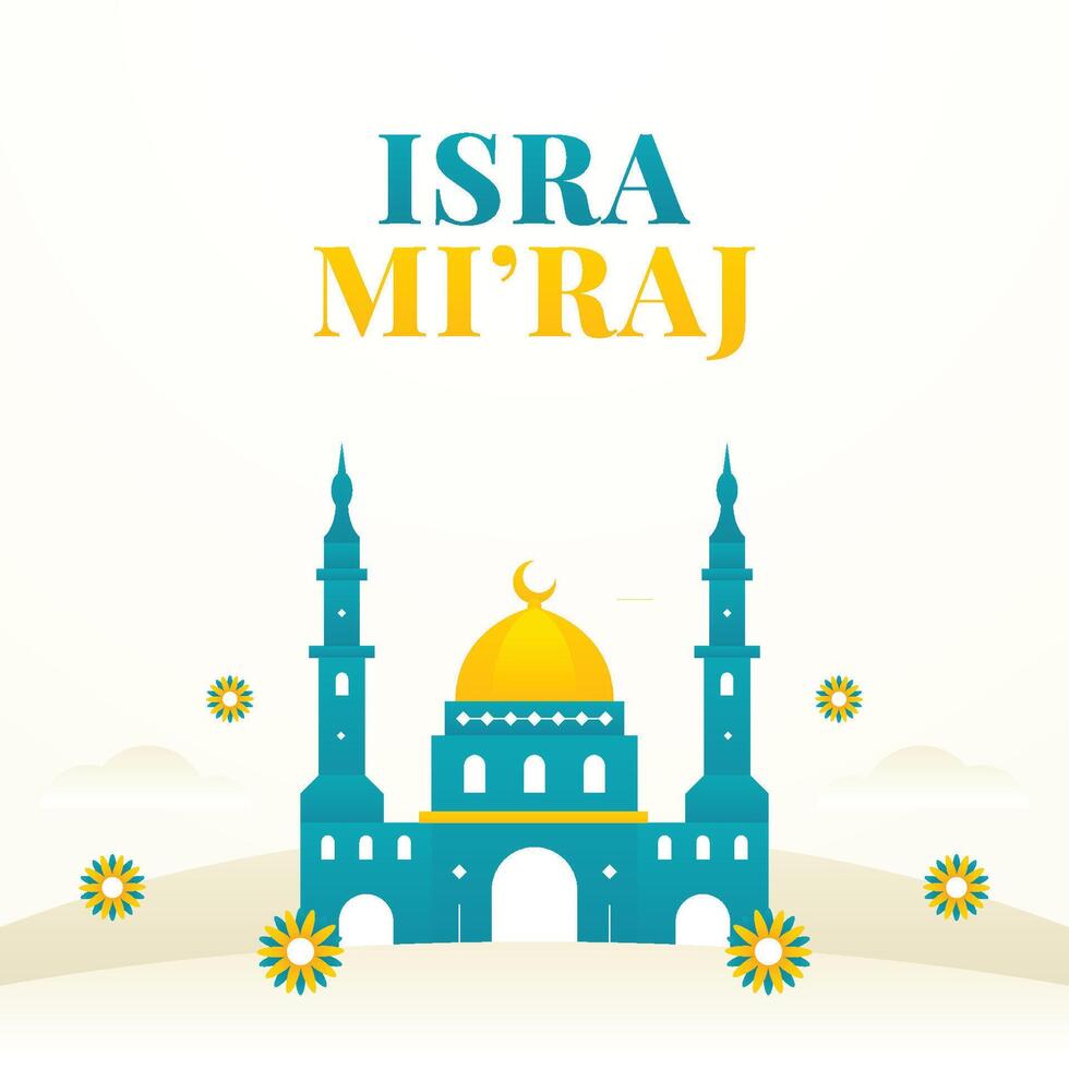 Isra Mi'raj design background template vector