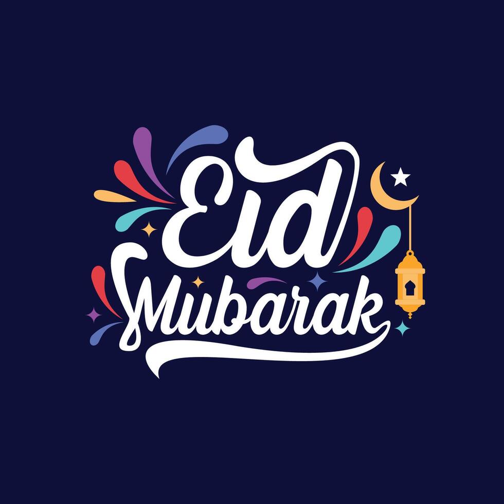 Eid Mubarak Letter Vector Design