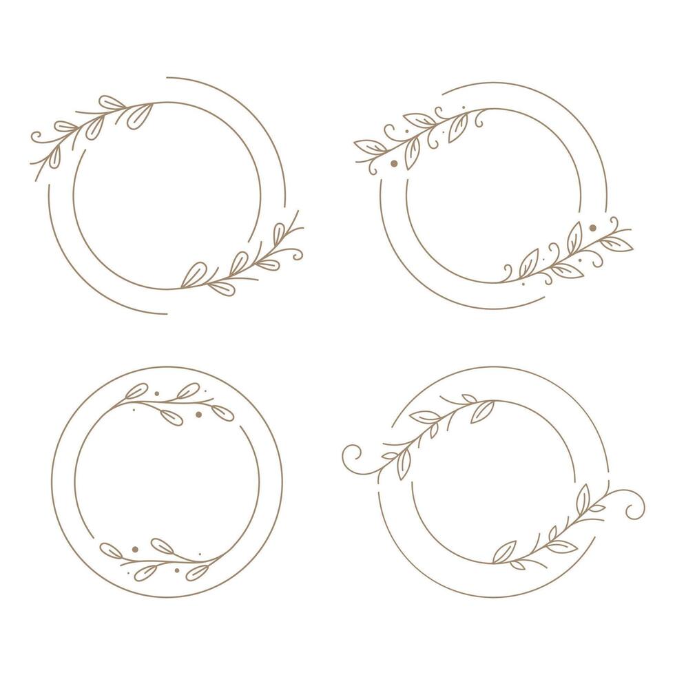 Leaf Wedding Ornament Design Element Collection vector