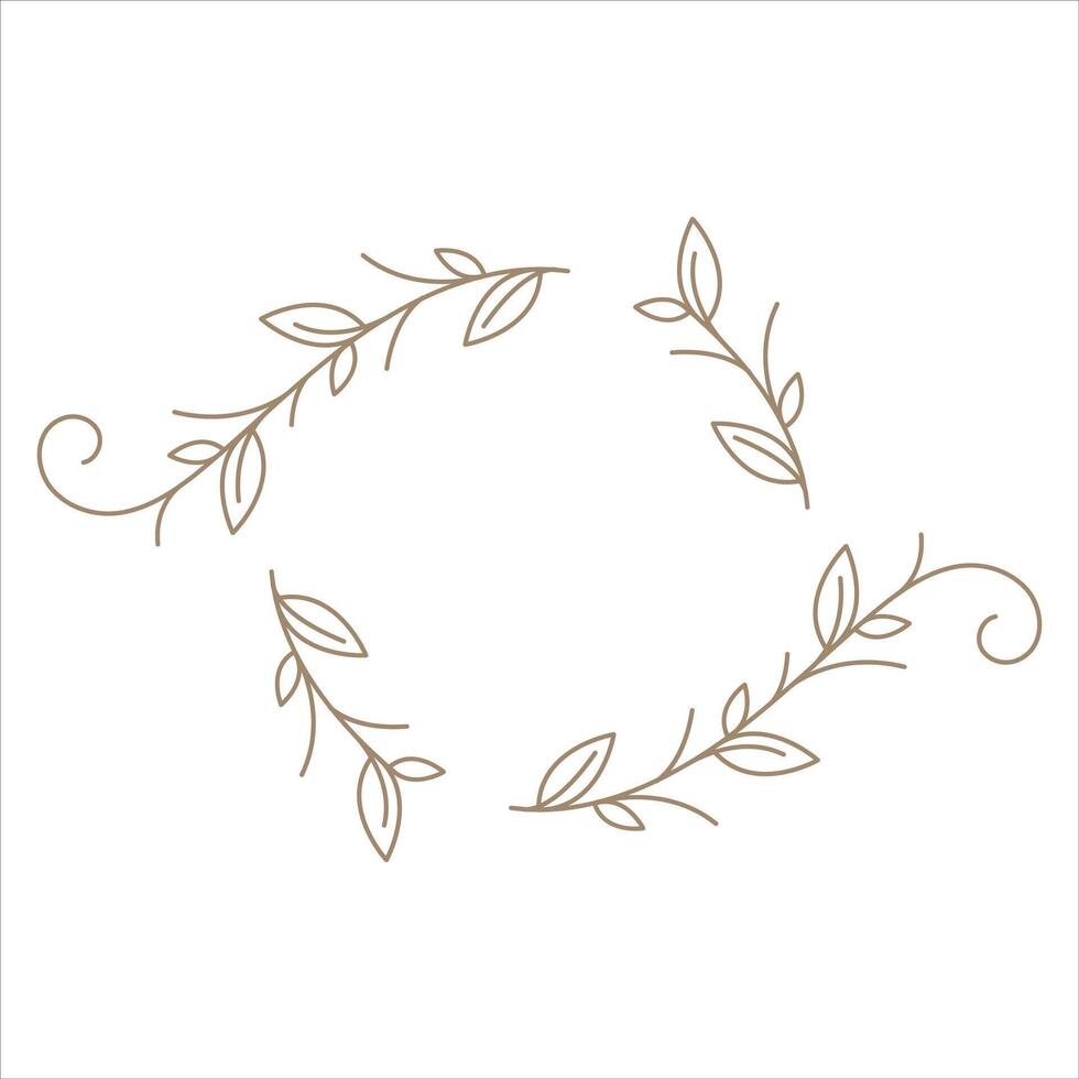 Leaf Wedding Ornament Design Element Collection vector