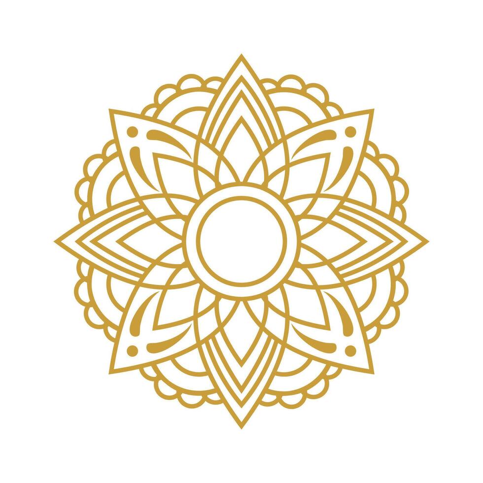 Mandala Wedding Ornament Gold Vector Design