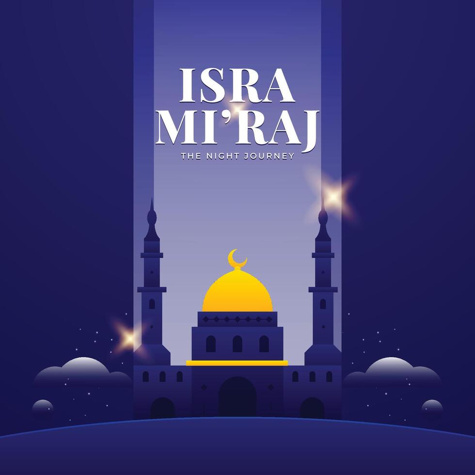 Isra Mi'raj design background template vector