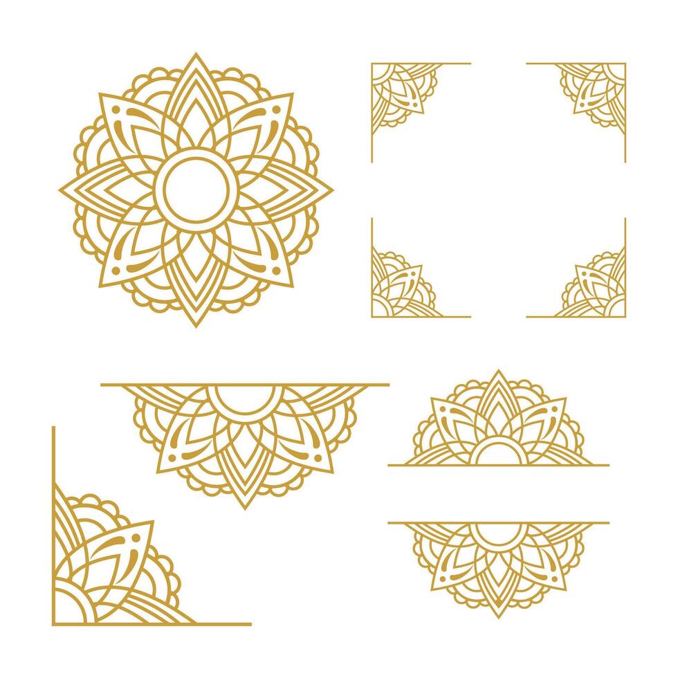 Mandala Wedding Ornament Gold Vector Design