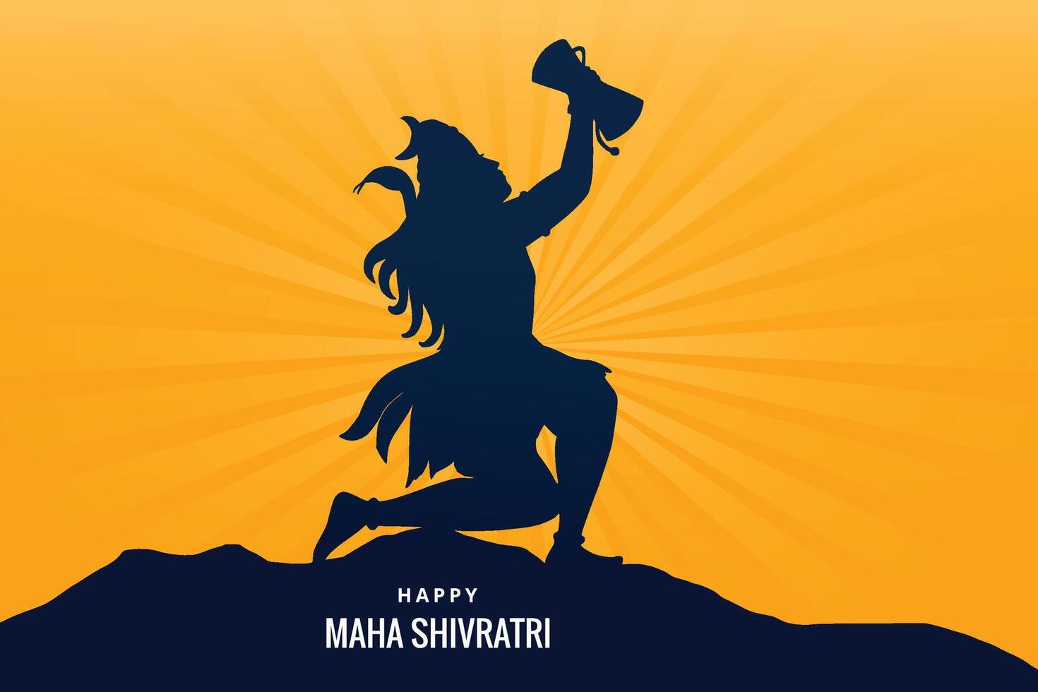Happy maha shivratri indian traditional festival holiday background vector