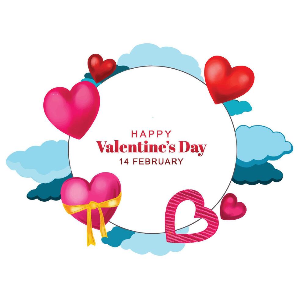 Happy valentine's day love card design illustration vector