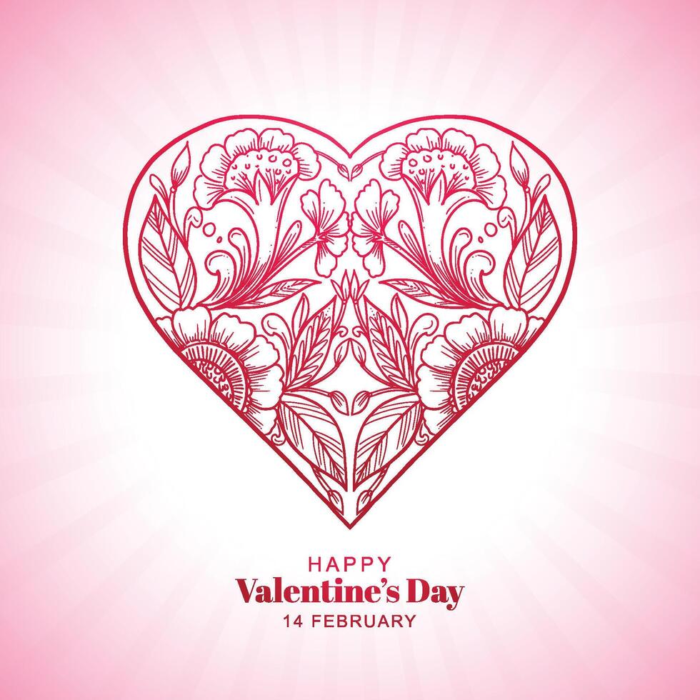 Modern valentine's day card background vector