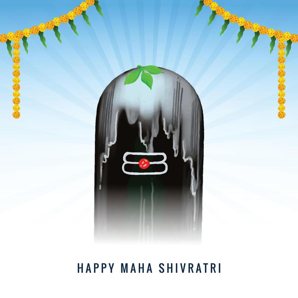 Maha shivratri celebration of lord shiva with shivling background vector
