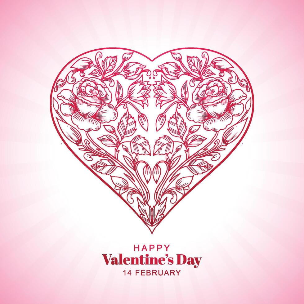 Modern valentine's day card background vector