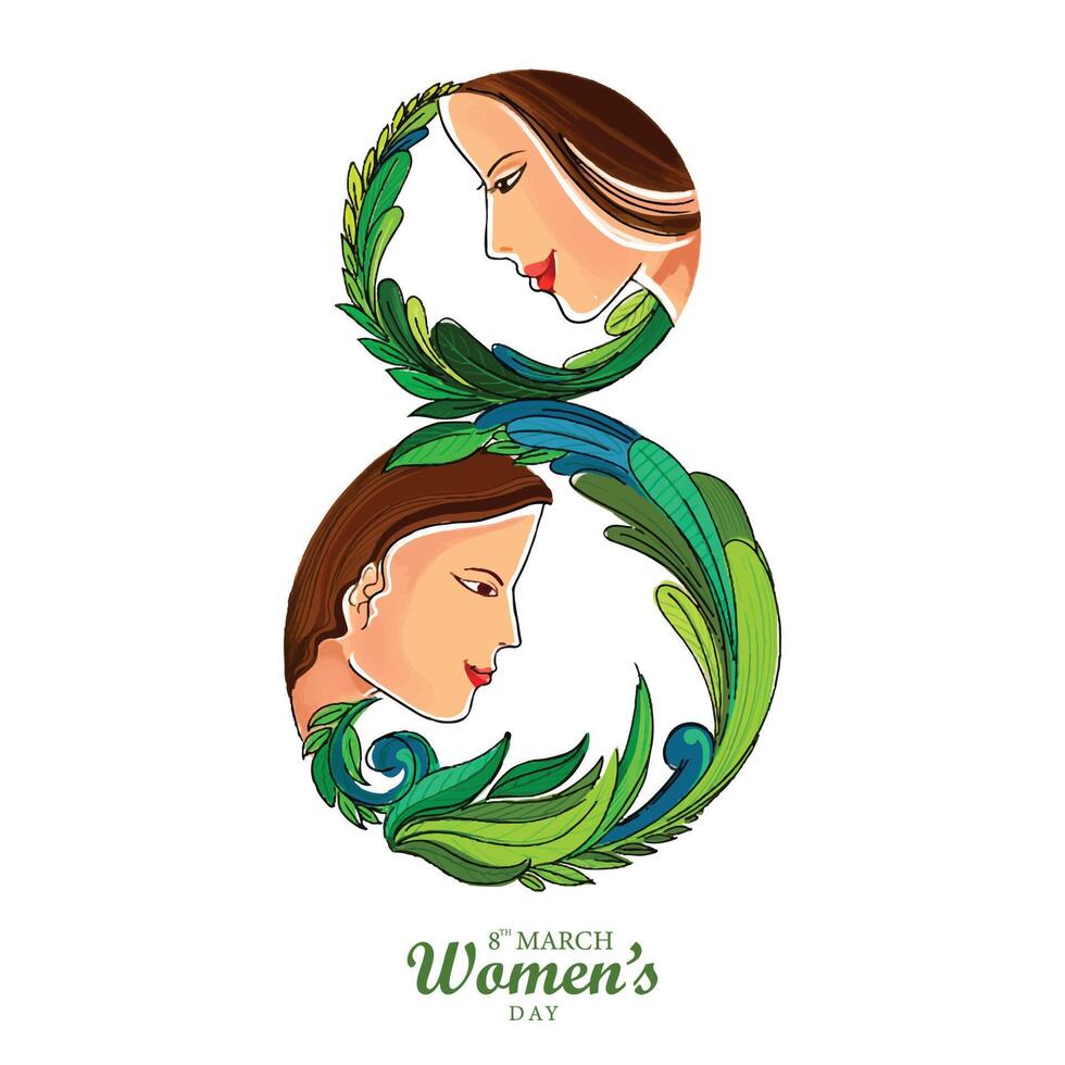 Happy womens day 8th march greeting card design vector