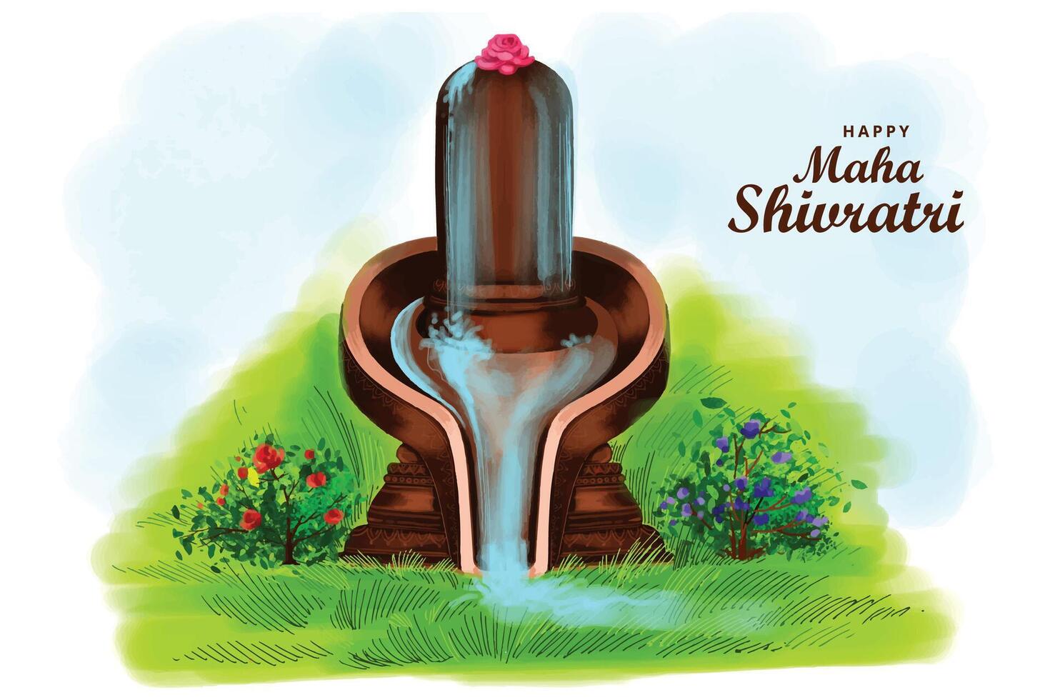 Illustration of lord shiva for happy maha shivratri card background vector