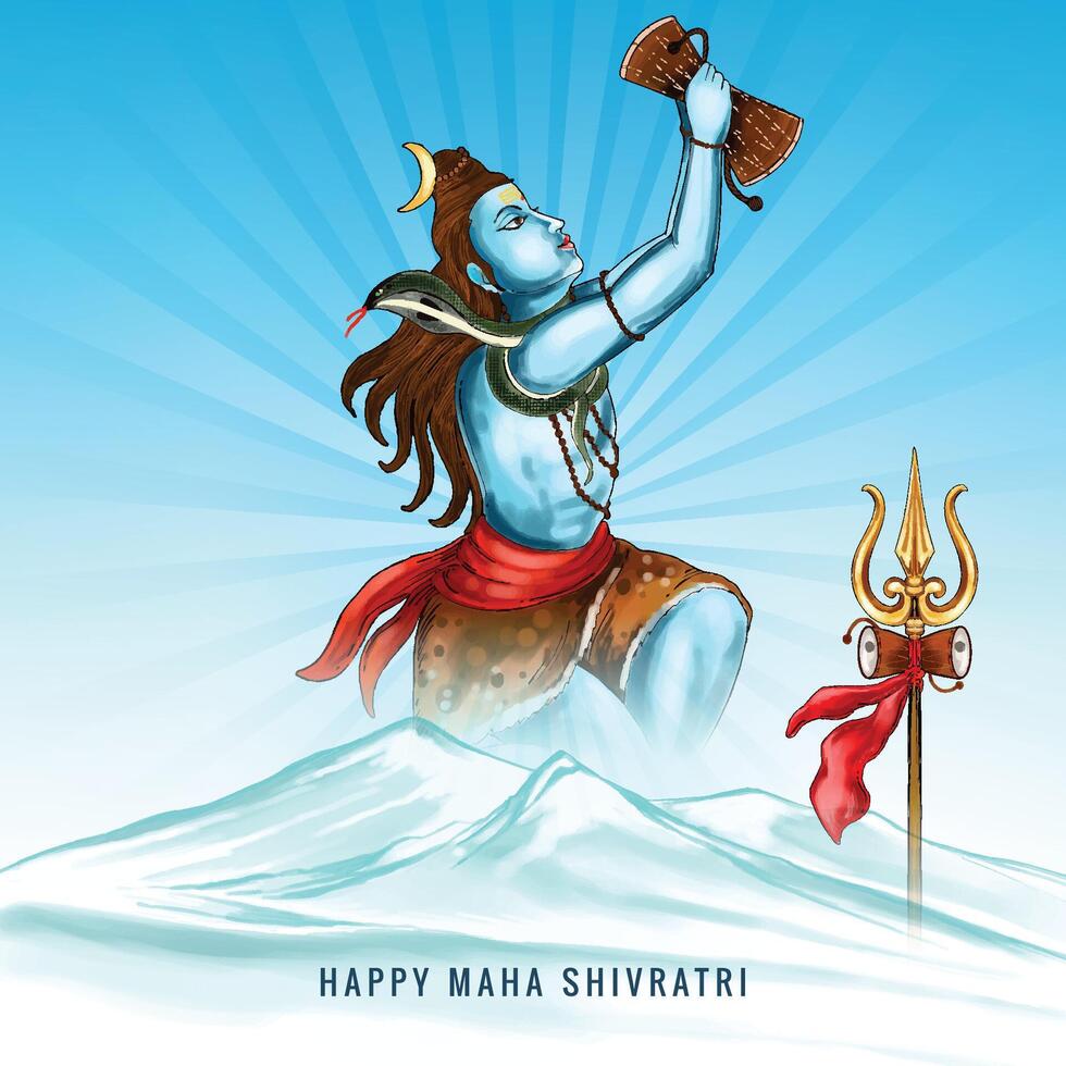 ilustración de shivratri con señor shiva para maha shivratri celebracion antecedentes vector