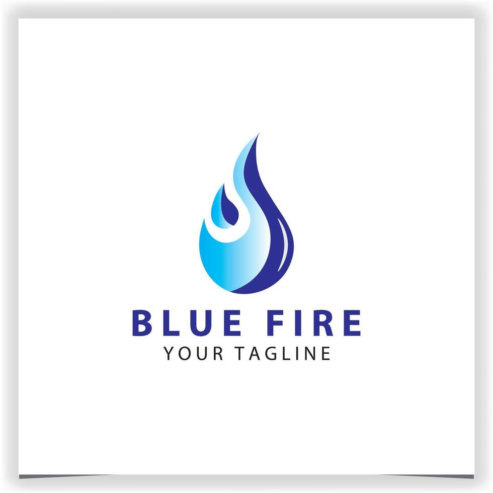 vector fire flame 3d blue logo template