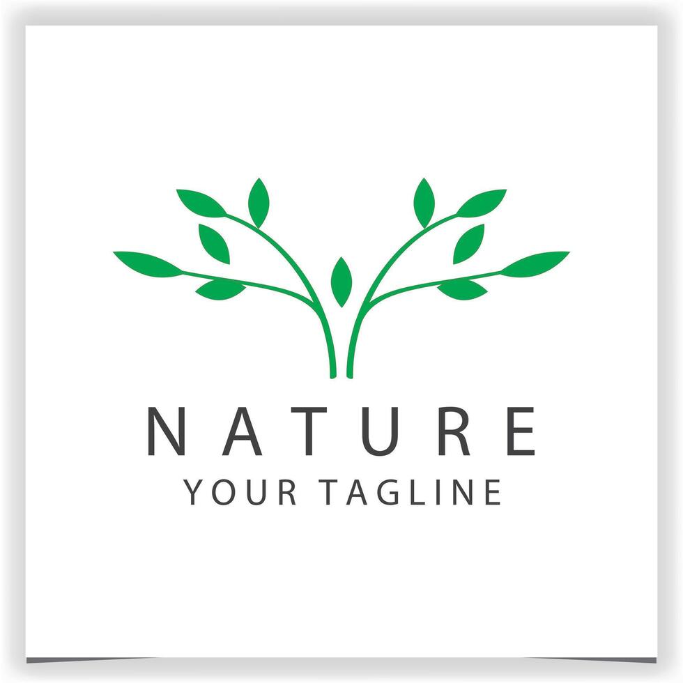 Abstract nature leaf tree growth logo icon design vector template