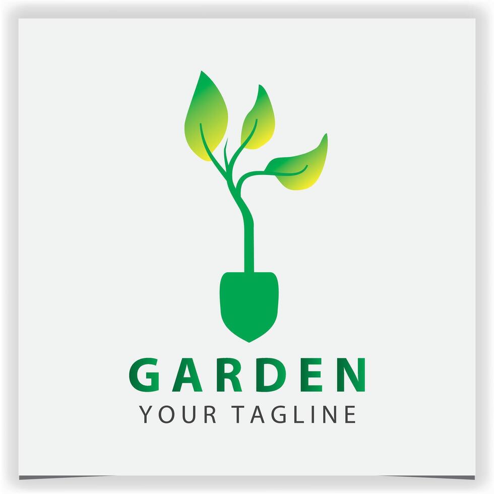 resumen pala y árbol hoja pala naturaleza verde logo icono diseño ilustración para jardín jardinería logo símbolo vector
