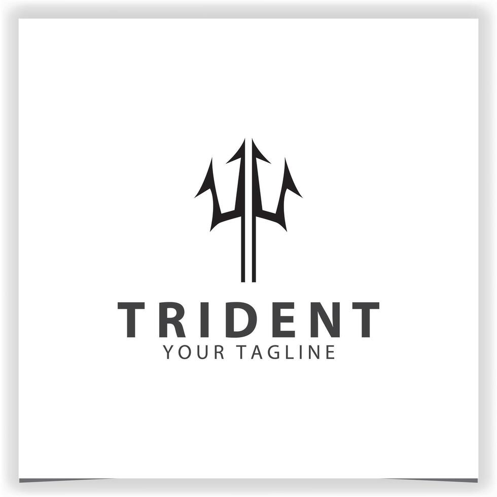 trident logo design flat vector illustration