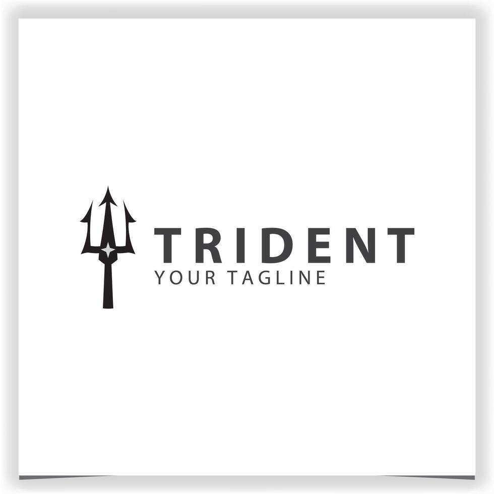 trident logo design flat vector illustration