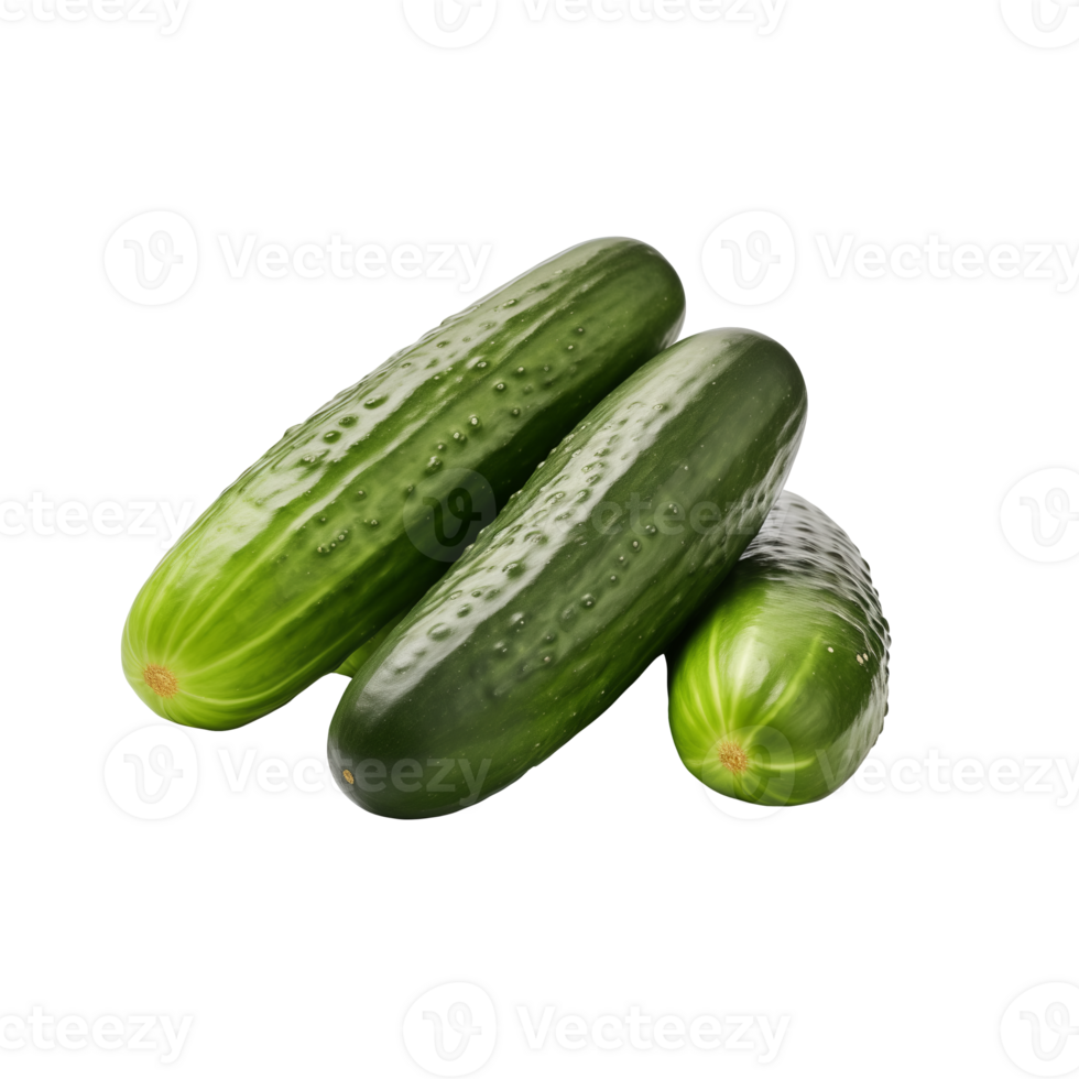 AI generated Cucumbers isolated on a transparent background. png