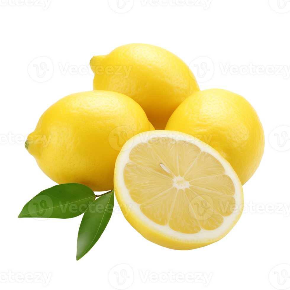 AI generated Lemons isolated on a transparent background. png