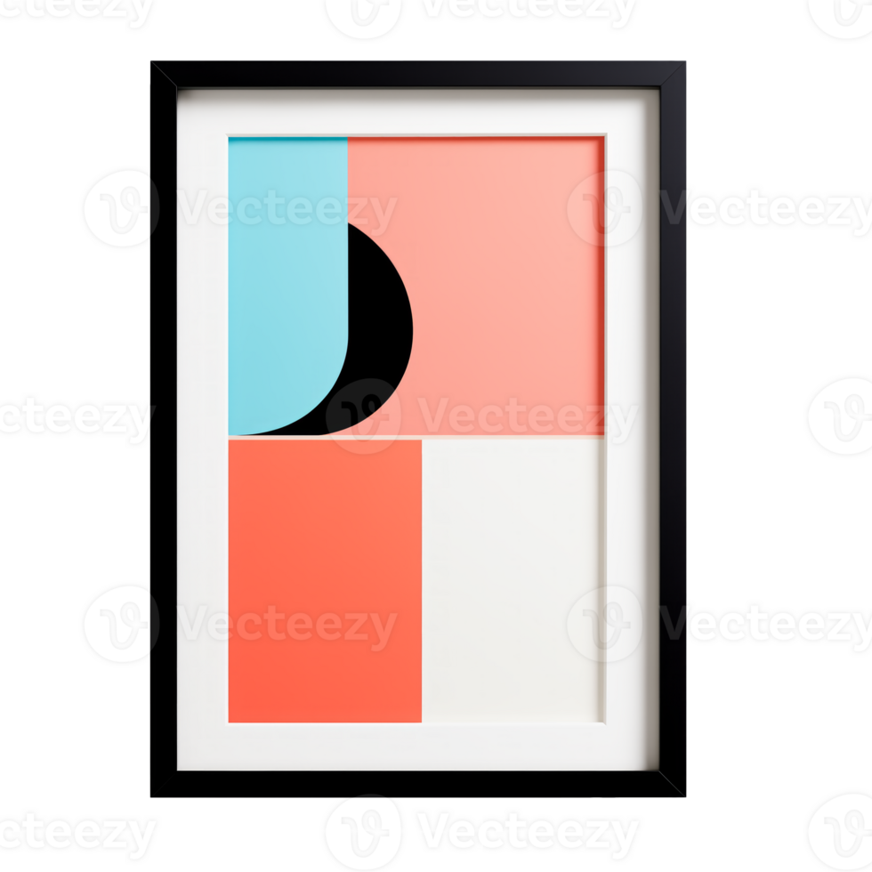 AI generated Wall Art. Scandinavian modern minimalist style. Transparent background, isolated image. png