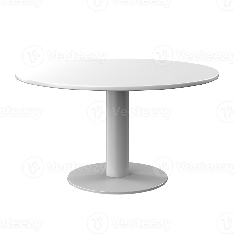 AI generated Round Pedestal Dining Table. Scandinavian modern minimalist style. Transparent background, isolated image. png