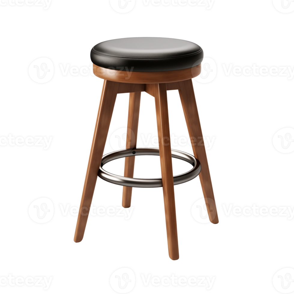 AI generated Swivel Counter Stool. Scandinavian modern minimalist style. Transparent background, isolated image. png