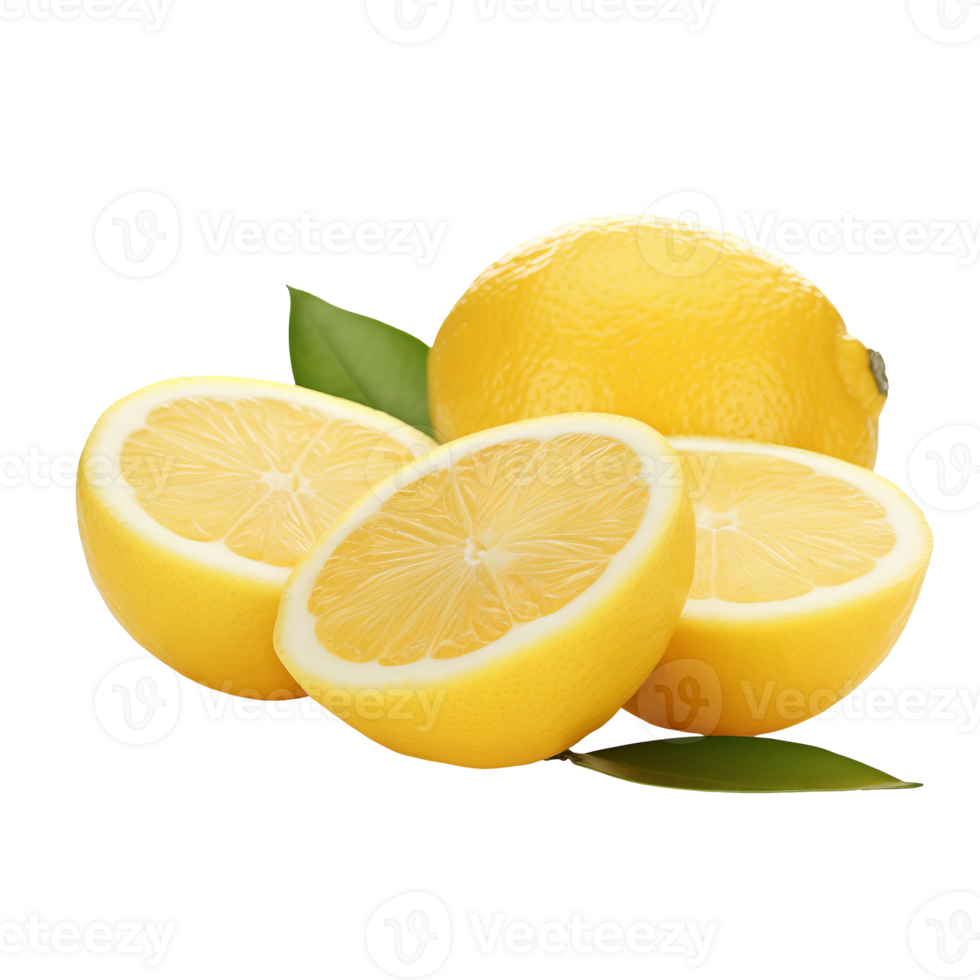 AI generated Lemons isolated on a transparent background. png