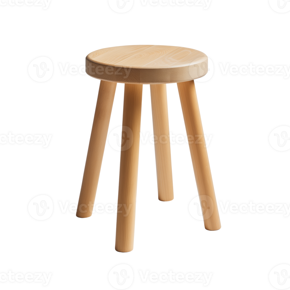 AI generated Stool. Scandinavian modern minimalist style. Transparent background, isolated image. png