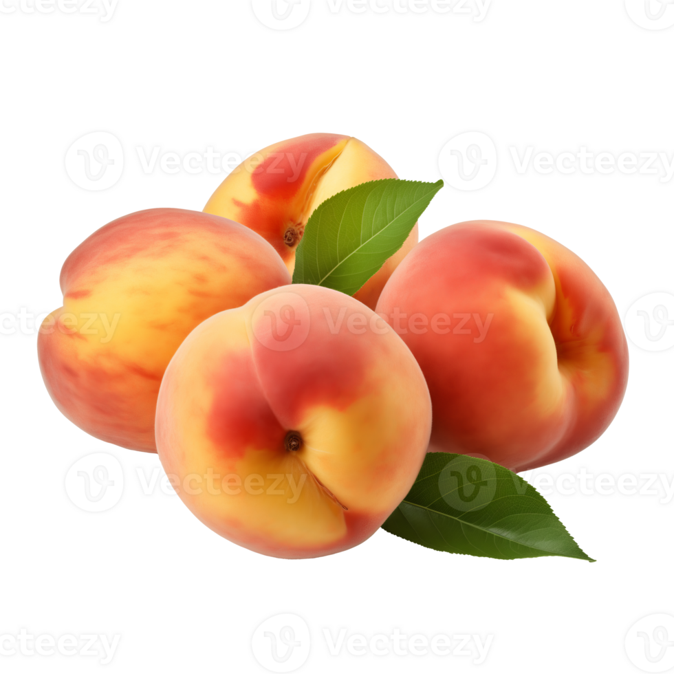 AI generated Peaches isolated on a transparent background. png