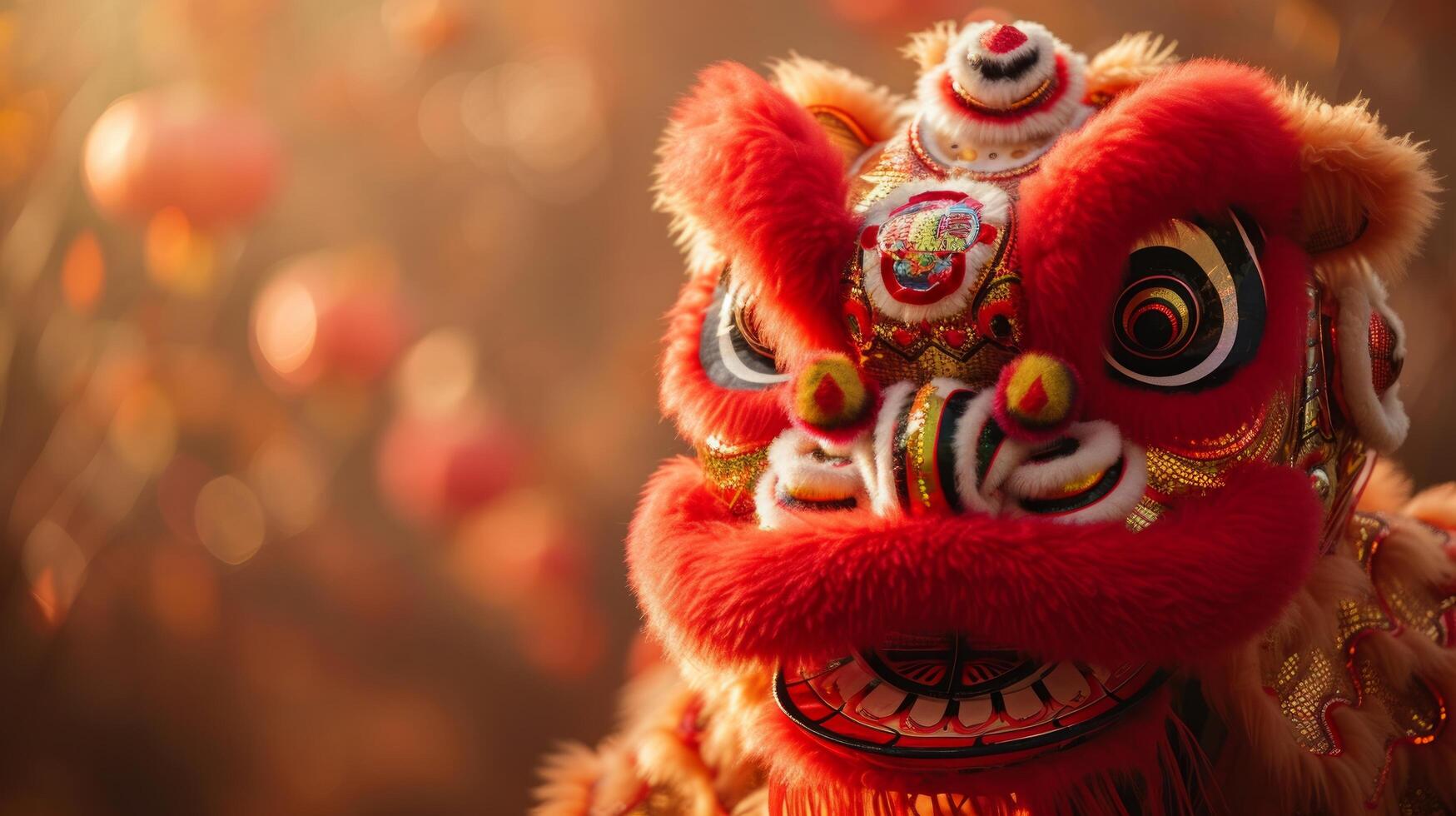 AI generated Energetic performances of the lion dance photo