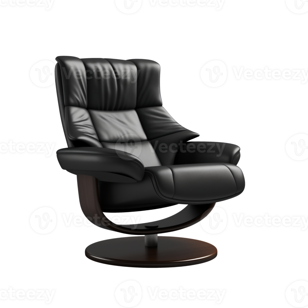 AI generated Swivel Recliner. Scandinavian modern minimalist style. Transparent background, isolated image. png