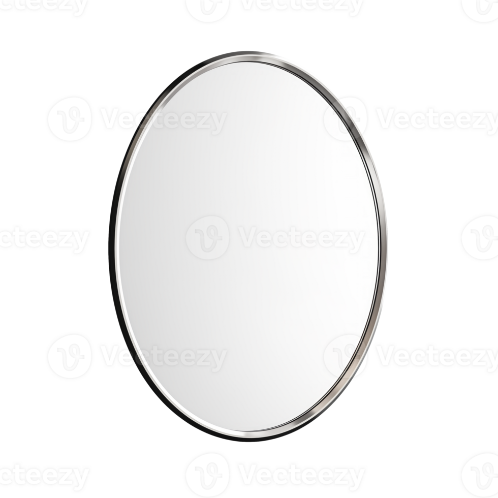 AI generated Wall Mirror. Scandinavian modern minimalist style. Transparent background, isolated image. png