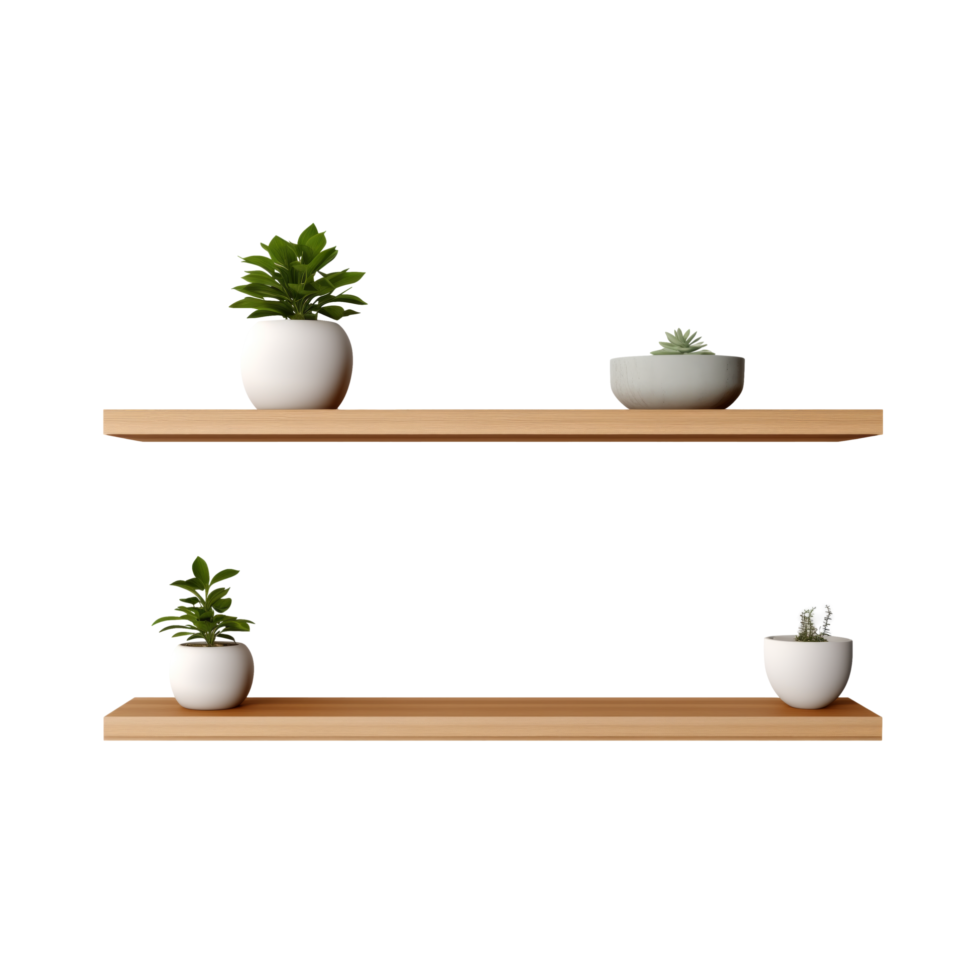 AI generated Wall Mounted Floating Shelves. Scandinavian modern minimalist style. Transparent