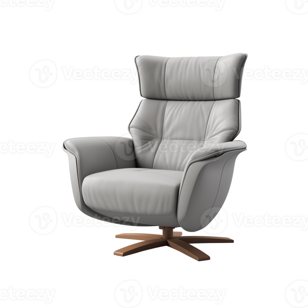 AI generated Swivel Recliner. Scandinavian modern minimalist style. Transparent background, isolated image. png