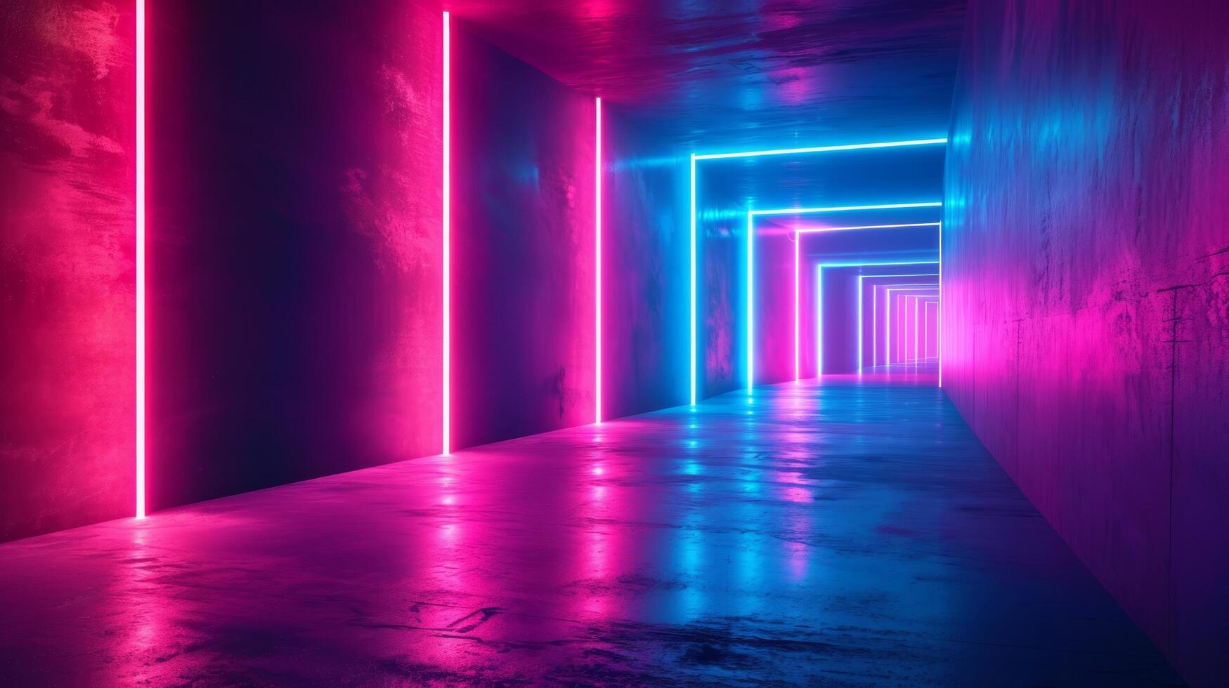 AI generated Bold neon colors pop against dark backgrounds photo