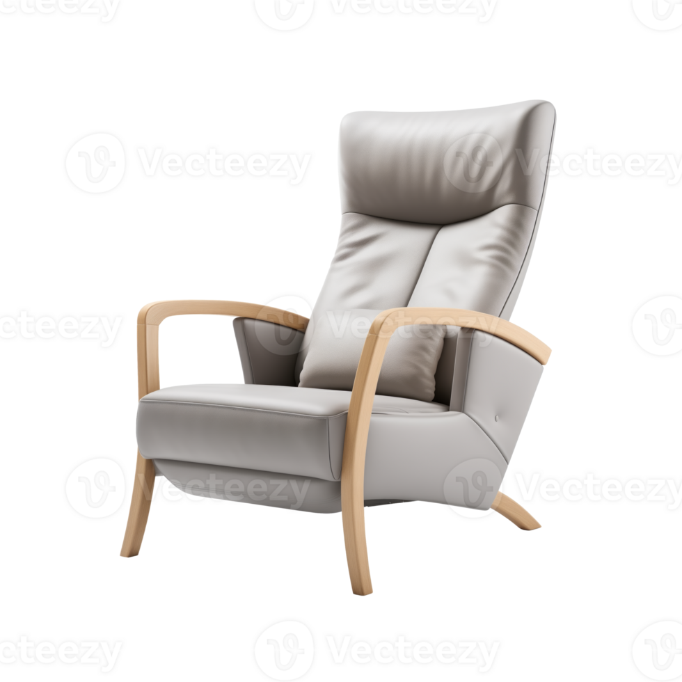 AI generated Recliner. Scandinavian modern minimalist style. Transparent background, isolated image. png