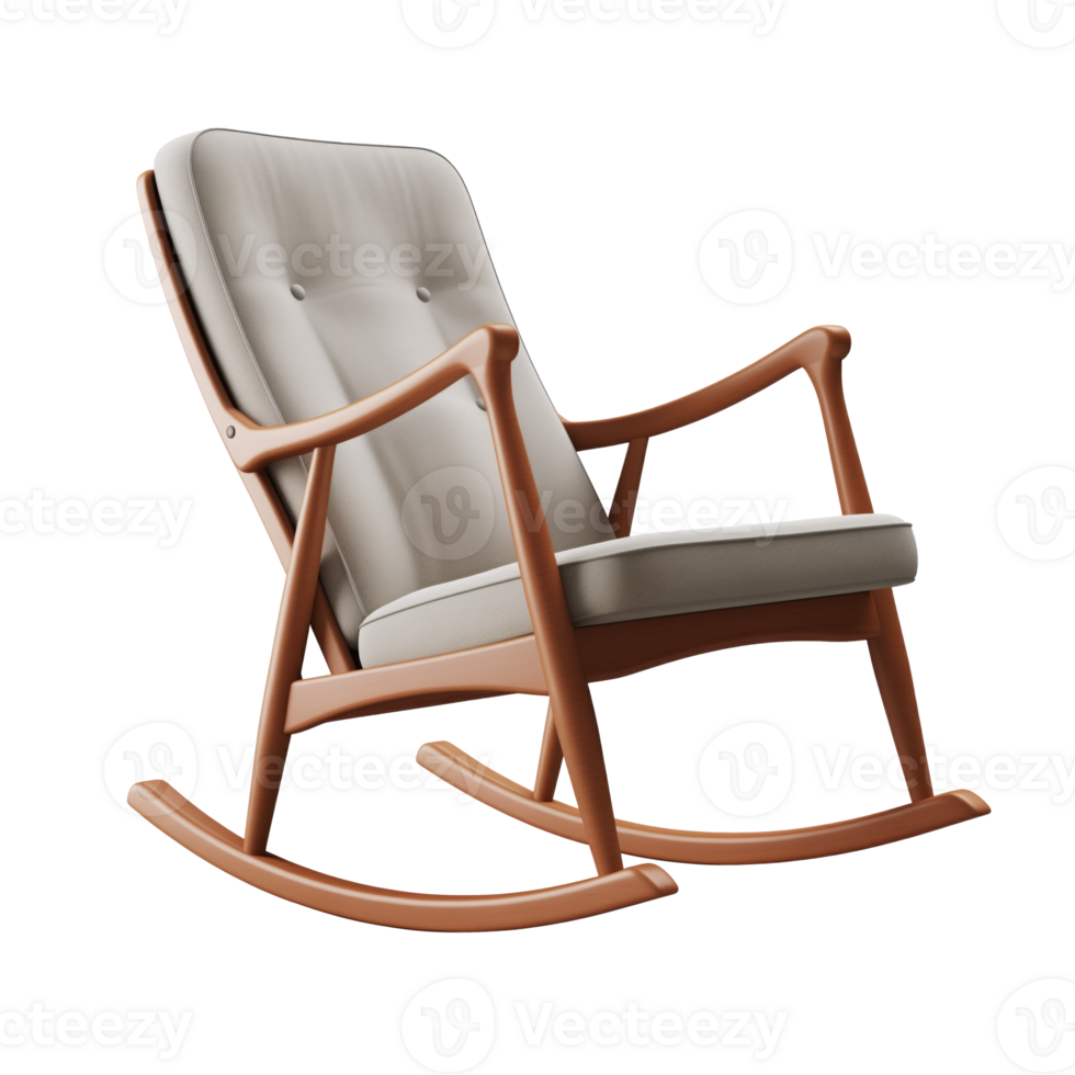 AI generated Rocking Chair. Scandinavian modern minimalist style. Transparent background, isolated image. png
