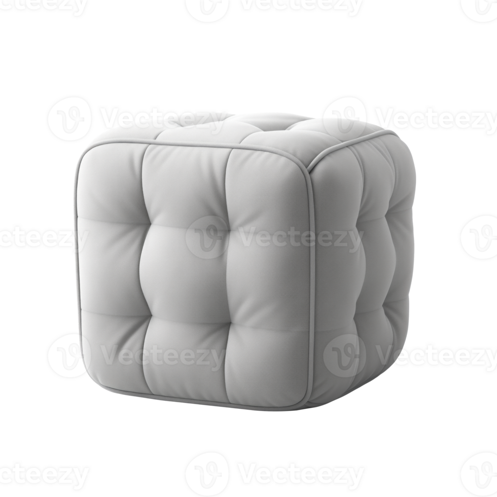 ai généré blanc pouf. scandinave moderne minimaliste style. transparent arrière-plan, isolé image. png