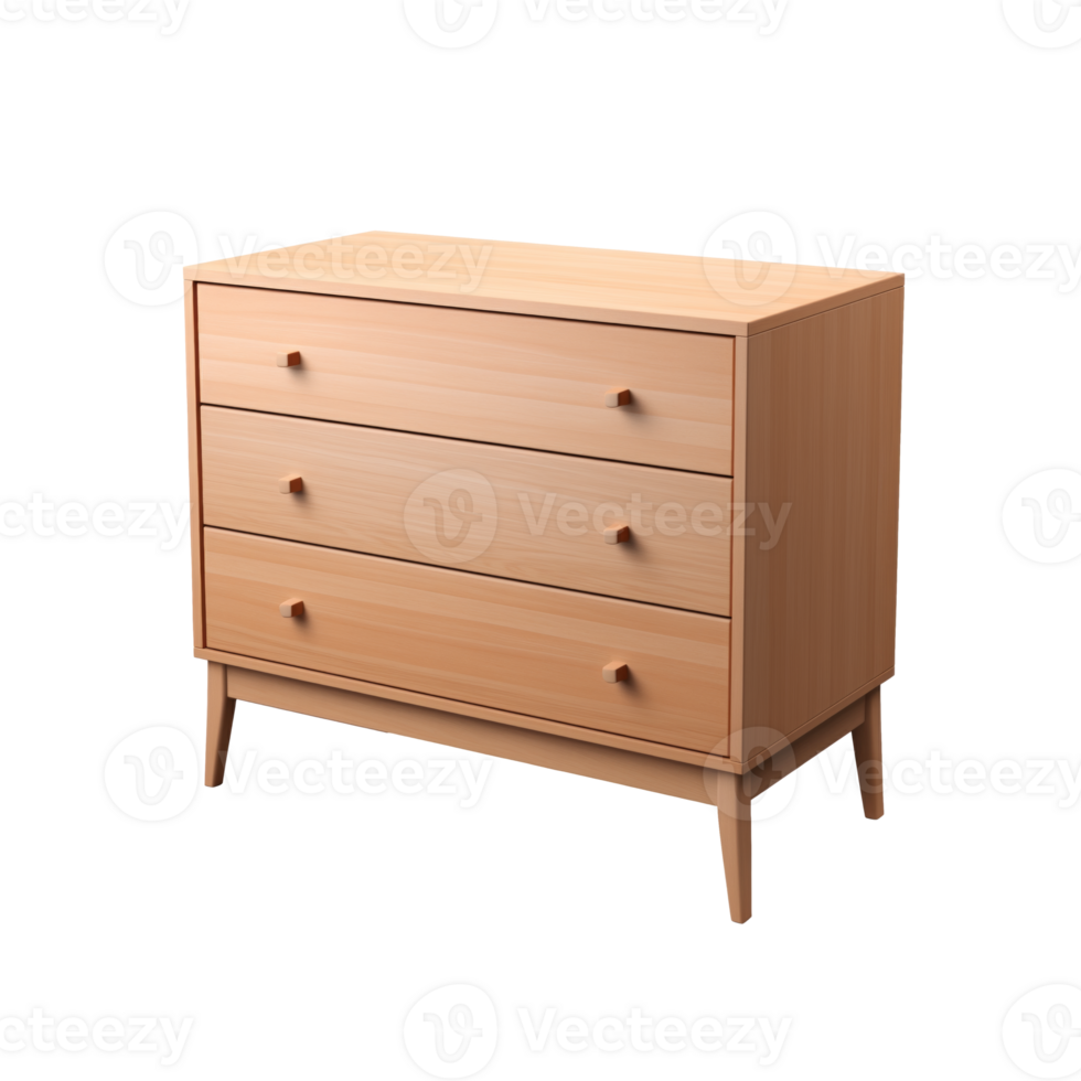 AI generated Single Dresser. Scandinavian modern minimalist style. Transparent background, isolated image. png