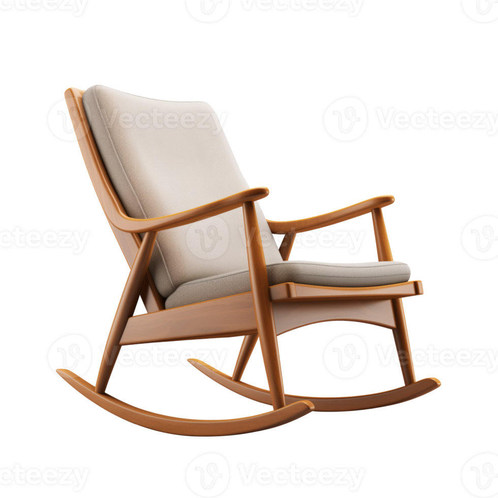 AI generated Rocking Chair. Scandinavian modern minimalist style. Transparent background, isolated image. png