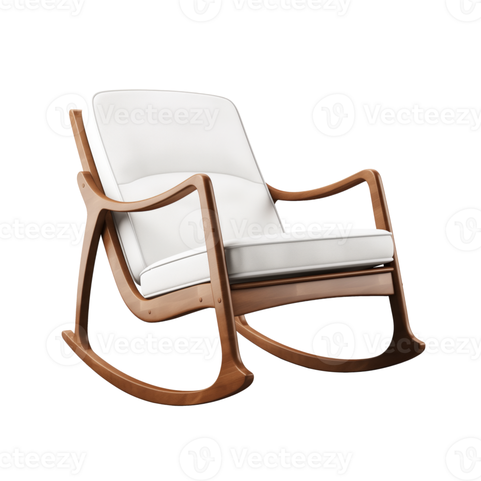 AI generated Rocking Chair. Scandinavian modern minimalist style. Transparent background, isolated image. png